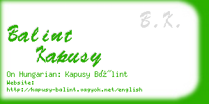 balint kapusy business card